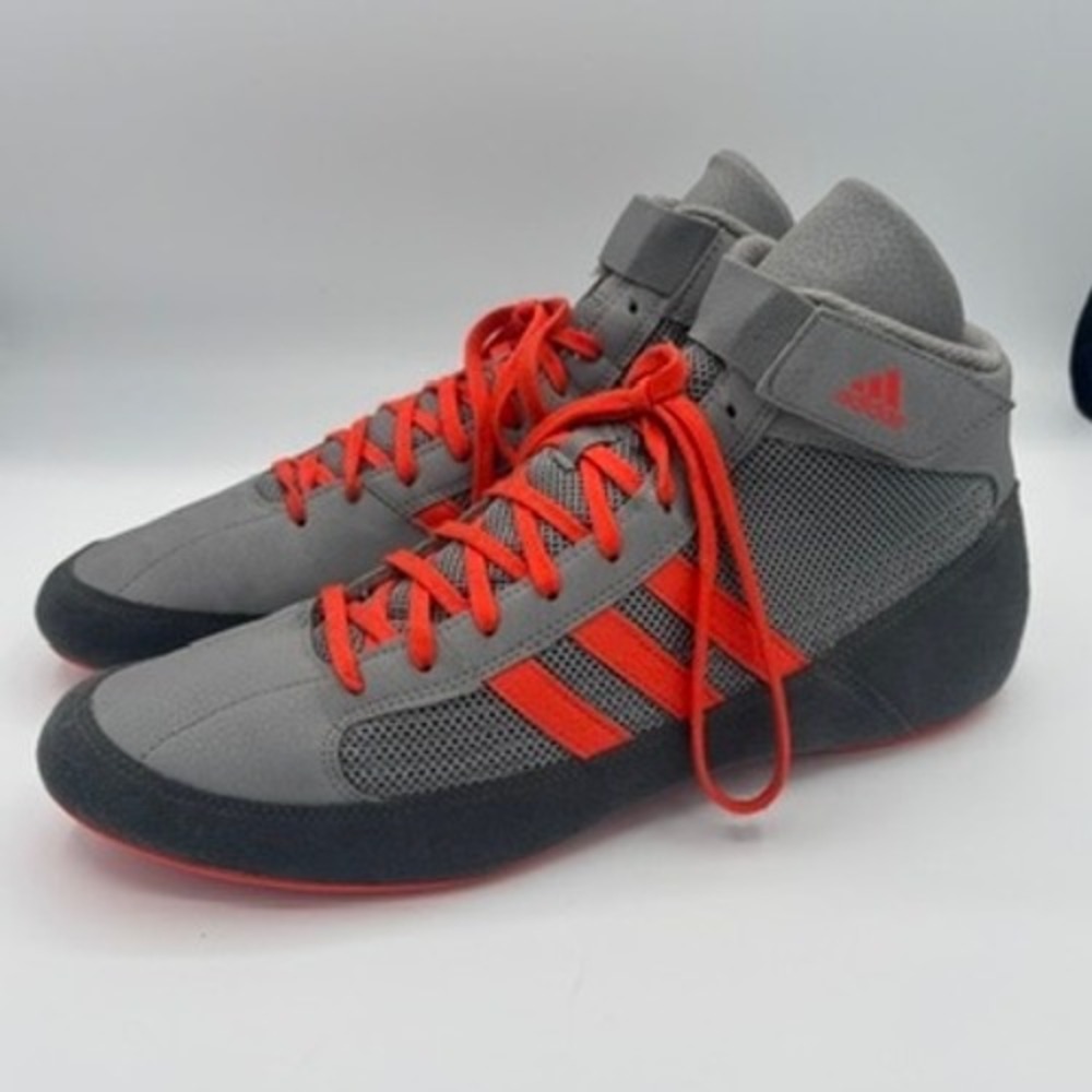 Adidas Wrestling Shoes Mens Sz 12 Grey Red Combat Speed 5 Mat Sneakers